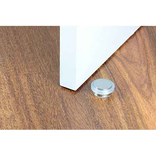 EVI | Adhesive Doorstop | 1.37'' X 0.8'' | Natural Silicone White Rubber | Stainless Steel | Matte Finish | Great Adherence | 100% Functional | Mod. I-203