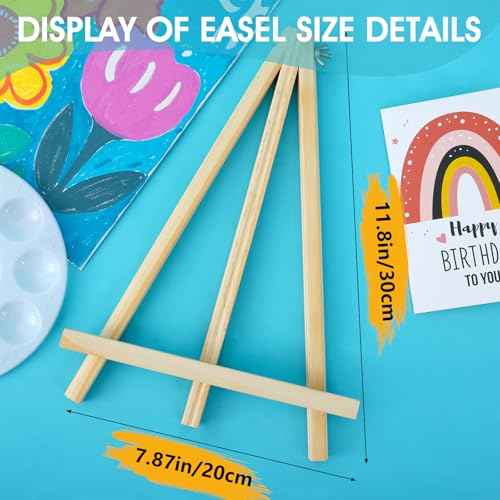 ESRICH 11.8In Wood Easels,Tabletop Painting Display Easels, Painting Party Easel, Kids Student Tabletop Easels for Painting,Portable Canvas Photo Picture Sign Holder£¨4 Pack £©
