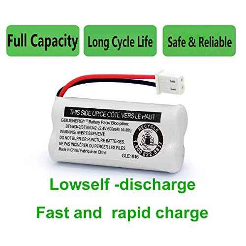 GEILIENERGY BT162342 BT262342 Battery Compatible with BT183342 BT283342 BT166342 BT266342 VTech CS6114 CS6419 CS6719 at&T EL52300 CL80111 Cordless Phone(Pack of 2)