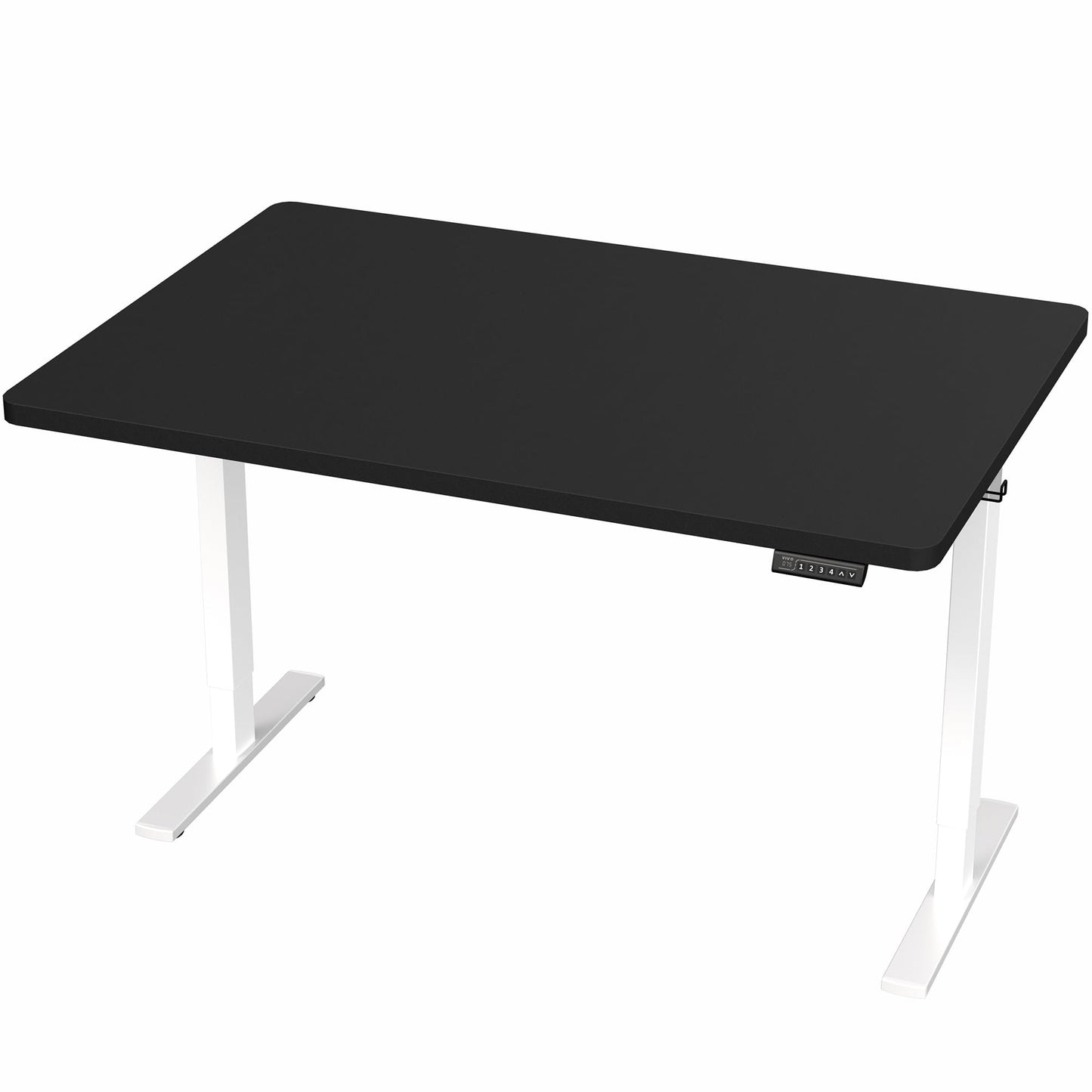 VIVO Electric 48 x 30 in Standing Desk, Memory Height Adjustment, 1B Series, Holds 220 lbs, One-Piece Black Top, White Frame, DESK-KIT-1W5B