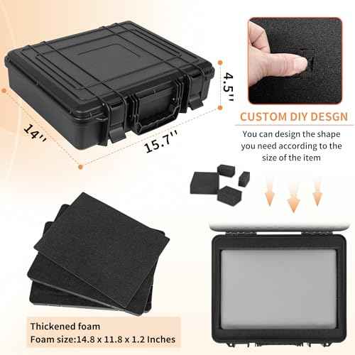 Laptop Hard Case for 14-15.6 inch Gaming Laptops & Accessories - Heavy Duty Laptop Storage Case with Pull & Pluck Foam Layer (Black)