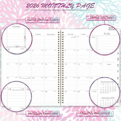 2026 Planner - 9'' x 11'' Calendar Planner 2026, Jan. 2026 - Dec. 2026, Planner Weekly and Monthly, Large Planner 2026 with Monthly Tabs, Inner Pocket