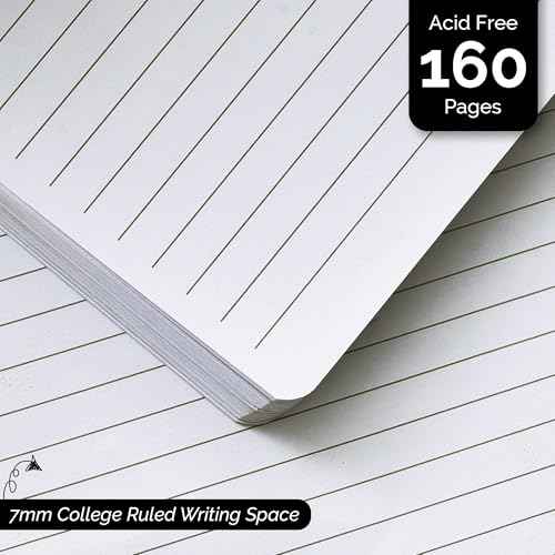 Nextnoid Lined Leather Journal for Men - 120 GSM Thick Paper - 160 Pages - A5 Hardcover Notebook for Work - Ideal for Writing, Journaling, and Note-Taking (Black)
