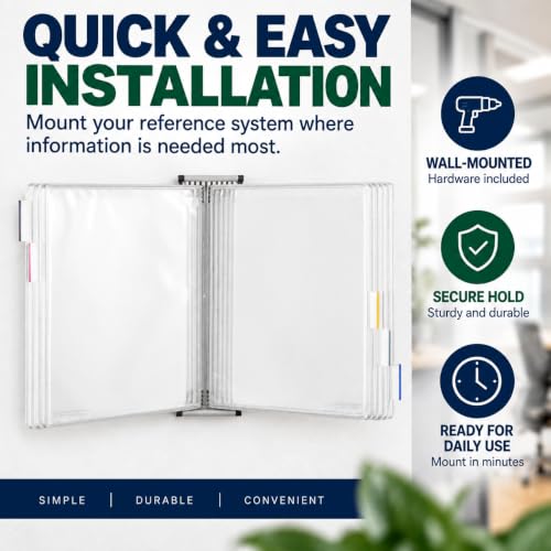 Tarifold Wall Mount Reference System White 10 Pockets Expandable Office Organizer