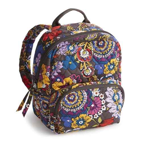 Vera Bradley Women's Premium Cotton Mini Banbury Backpack, Colorful Bouquet, One Size