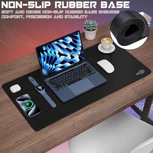 4XL Oversized & Ultimate Gaming Desk Mat 54"x23"(Black) - Giant & Thicker 4mm - Stitched/Water Proof/Non Slip Base