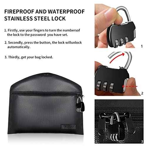 Sdstone Hanger Diversion Fireproof & Waterproof Safe with Lock & Small Fireproof Bag, Secret Safe for Money&Jewelry, Under Clothes with Hidden Compartment to Hide Items for Home or Travel Safe,2 Pack