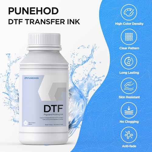 PUNEHOD DTF Ink 500ML White - Premium DTF Transfer Ink for PET Film, Refill Ink for DTF Printer L1800 L805 L800 DX5 DX7 XP600 I3200 TX800, Heat Transfer Printing Direct to Film (Size: White, 500ml)