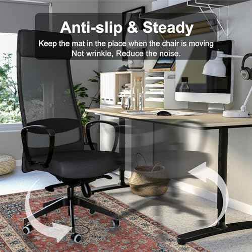 Anidaroel Chair Mat for Hardwood Floor, 48"x60" Desk Chair Mat for Hard Floors, Anti-Slip Office Rugs for Rolling Chairs