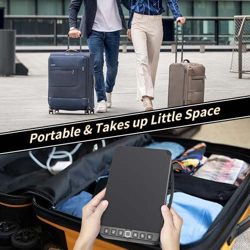 Portable Safe Box,Biometric Gun Safe for Handgun,Fingerprint Cabinet Boxes with Keys and Password to Quick Unlock,Safe Case for Guns Nightstand Travel Carry-on
