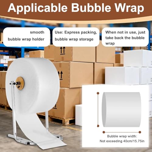 SPXTOM 40cm Steel Floor-Standing Bubble Wrap Roll Dispenser for Packing & Shipping