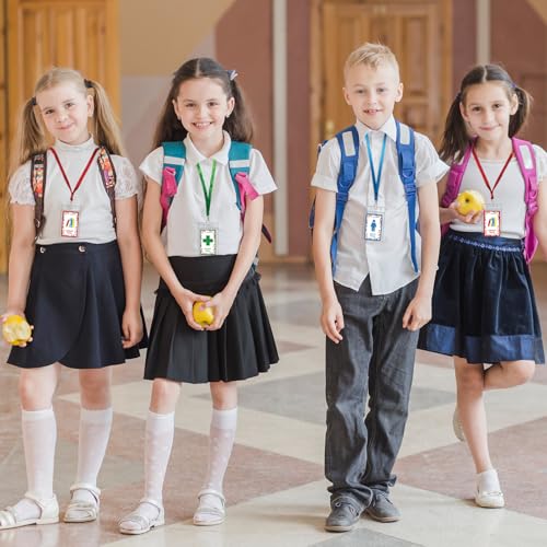 Colorful Classroom Hall Passes with Lanyards - Unbreakable PVC Set for Schools