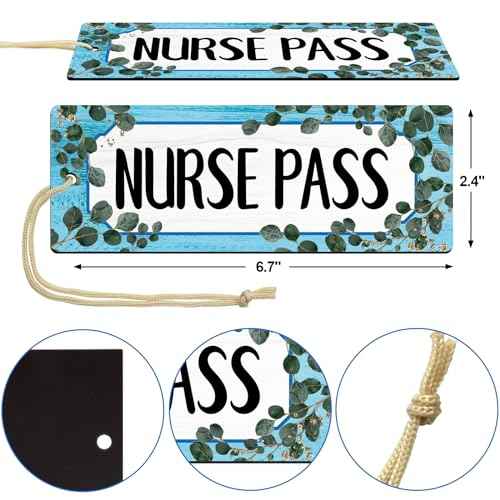Eucalyptus Magnetic Bathroom Passes for Classrooms 6PCS Classroom Hall Pass for Student Library Office Nurse Boy Girl Reusable Waterproof Classroom Elementary Middle School Supplies