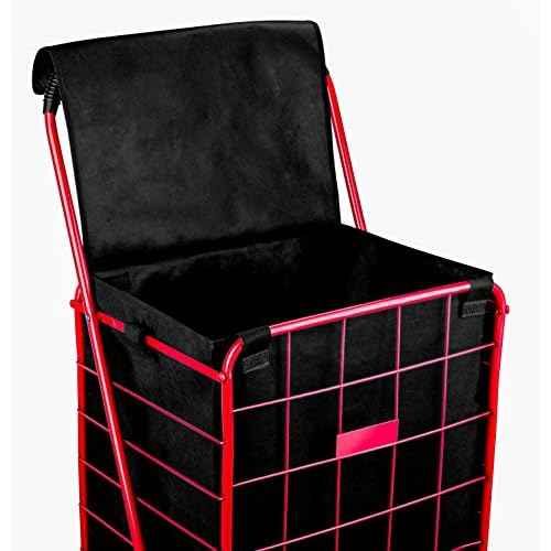 Handy Laundry Shopping Cart Liner, 18" X 15" X 24", Square Bottom, Fits Standard Shopping Cart, Cover and Adjustable Straps for Easy Secure Attachment, Made from Waterproof Material, Black