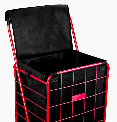 Handy Laundry Shopping Cart Liner 18 x 15 x 24 in, Black – Waterproof, Square Bottom, Adjustable Straps