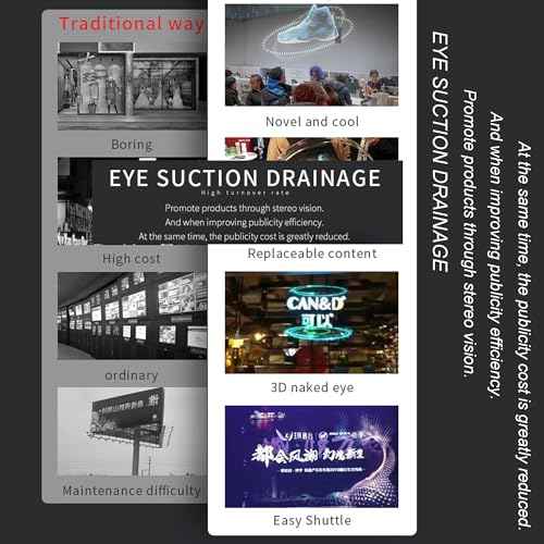 3D Hologram Fan, 45cm (17.7 In) 4-Blade HD LED Spinning Holographic Projector Display, Transparent Compact for Retail Advertising and Home Decor