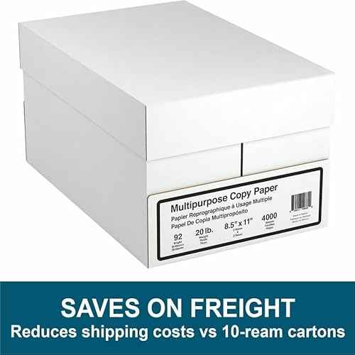 Multipurpose Copy & Printer Paper, Letter Size 8.5" x 11", 20 lb, 92 Bright, White, 500 Sheets/Ream, 8 Reams (4,000 Sheets Total)