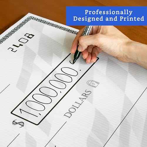 Giant Check (38 x 16 inches) - Big Checks for Presentations, Awards, Donations, Ceremonies and Events