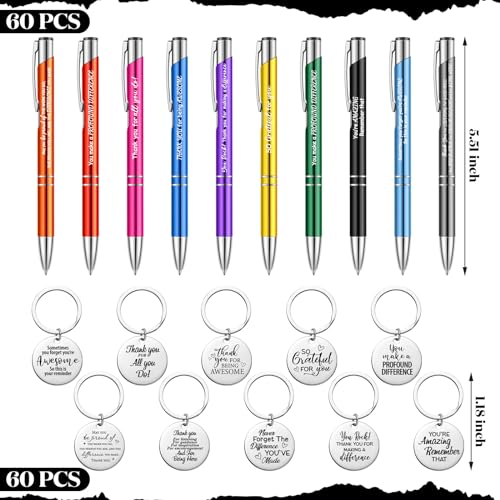 Yeaqee 180 Pcs Employee Appreciation Gifts Inspirational Notebooks Motivational Pens Thank You Keychains Thank You Gifts for Teacher Women Team Coworkers
