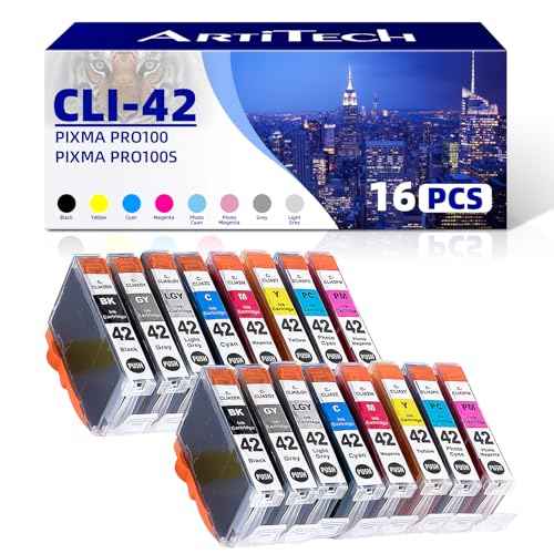 CLI-42 CLI42 Ink cartridges Compatible for CLI42 CLI 42 Ink Cartridge Use with PIXMA Pro-100 PRO-100s Pro 100 100s Ink (16 Pack)