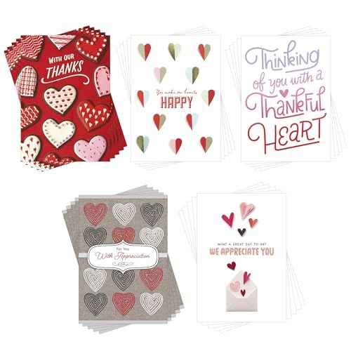 Hallmark Business Bulk 25 Pack Assorted Valentine's Day cards (5 designs) for Customers and Employees (Appreciation for You), 5 x 7 Cards, Message Inside, Envelopes Included