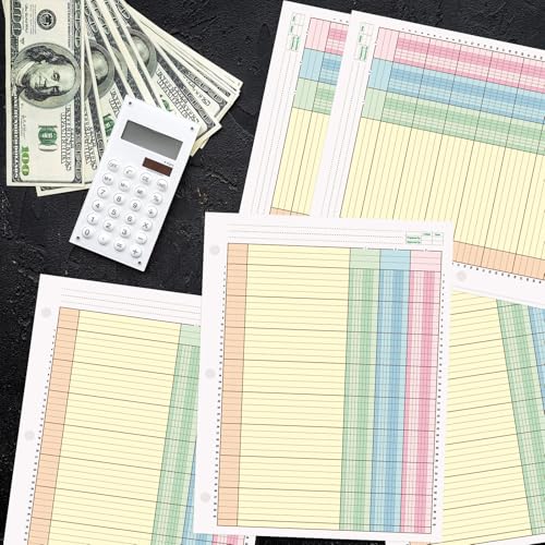 gisgfim 2 Packs 100 Sheets Columnar Analysis Pad 3-Column Colorful, 8.5 x 11, 3-Hole Punch Ledger