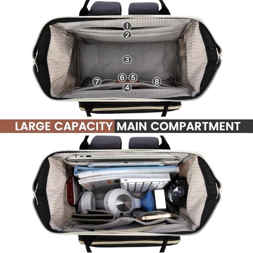 LOVEVOOK Laptop Backpack for Women, 17 Inch Work Business Backpacks Purse With Large Capacity, Waterproof Nurse Bag College Bookbag for School, Waterproof Casual Daypack for Travel