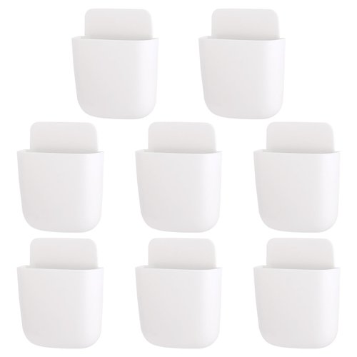 Tecbeauty 8 Pcs Remote Control Holder Self Adhesive Wall mounted Storage Box Phone Charging Pen Holder Organizer for Home Office School