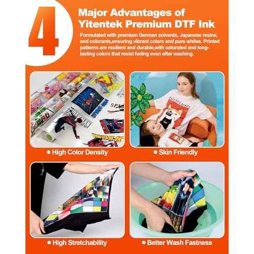 Auto-Fill DTF Ink No Sediment DTF Transfer Ink for Epson ET-8550/ET-8500 Printers, Direct to DTF Film Heat Transfer Ink Conversion Kit (100ml x 6, 2Wh+CMYK)