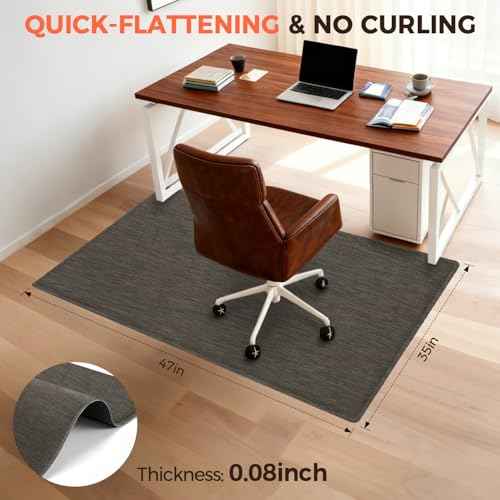 BAGAIL Office Chair Mat for Hardwood Floor, 35"x47" Heavy Duty Computer Chair Mat - Fast Flat & Smooth Glide - Non-Slip Desk Chair Floor Protector for Home Office - Dark Brown