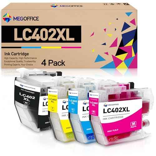 Compatible Ink Cartridge Replacement for Brother LC402XL Ink Cartridges LC402 XL for Brother MFC-J5340DW MFC-J6540DW MFC-J6740DW MFC-J6940DW Printer (4-Pack KCMY)