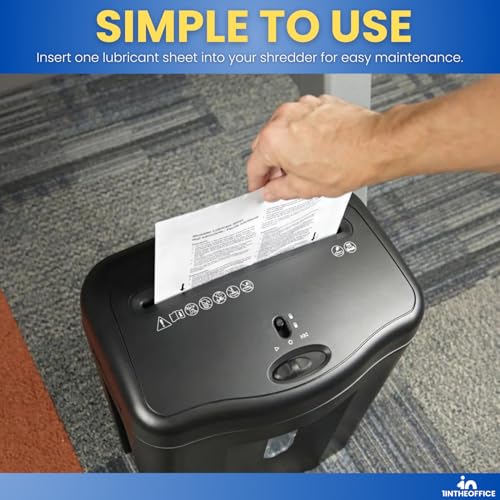 1InTheOffice Paper Shredders Lubricant Sheets 8.5" x 6" Shredder