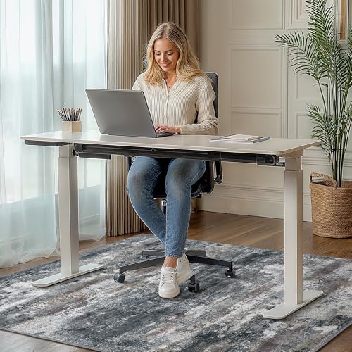 Office Chair Mat for Hardwood Floor Abstract 36x48 Dark Gray - BESBLEE