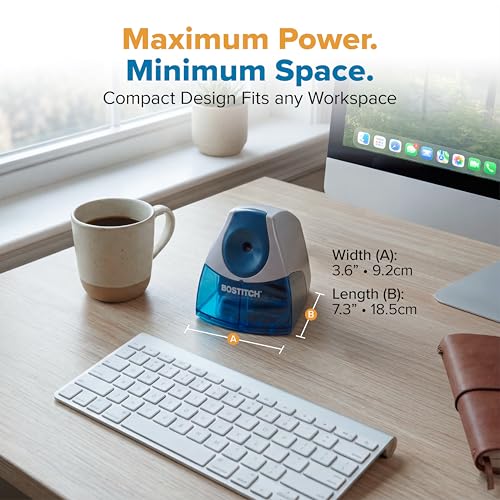Bostitch Electric Pencil Sharpener Blue - Stall-Free, Compact & Safe