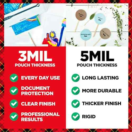 3M Thermal Laminating Pouch Variety Pack, 110 Assorted Clear Pouches (6 Sizes, from Small ID 2.52" x 4.25" to Letter 9" x 11.4"), 3 mil & 5 mil for Documents, Photos, Cards, Badges