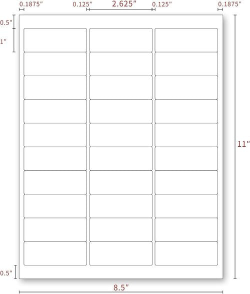 Address Labels - 750 Laser/Inkjets Compatible Labels, 1" x 2-5/8", Perfect for Mailing & Organization