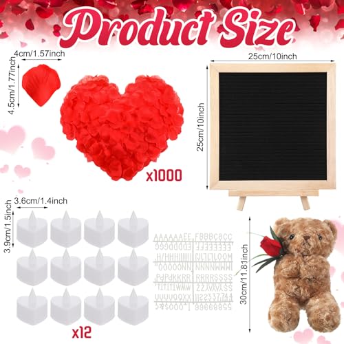 Ceenna Will You Be My Girlfriend Letter Board Sign Set with Bear & Red Variations