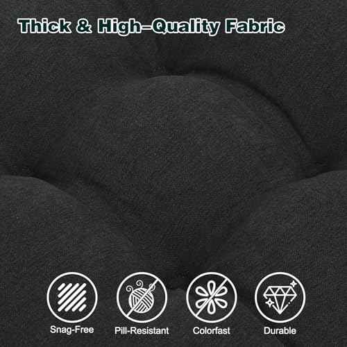 baibu Seat Cushion & Lumbar Support Pillow Set for Office Chair, Dual-Layer Patent Design Memory Foam Office Chair Cushion & Ergonomic Back Support Pillow for Wheelchair, Car Seat, Gaming Chair, Black