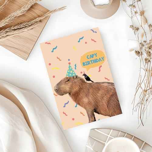 Funny Capybara Birthday Card ? Cute ¡°Capy Birthday¡± Animal Pun ? Capybara Gifts for Friends ? Great for Capybara Birthday Decorations or Water Pig Party Themes