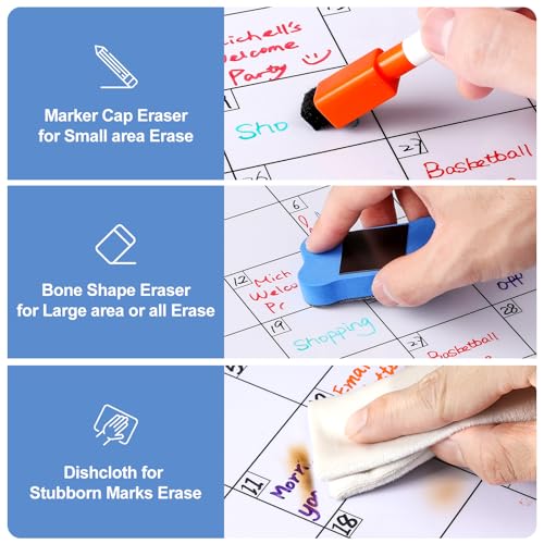 VITEVER White Magnetic Dry Erase Calendar for Refrigerator - Monthly Planner & Family Organizer
