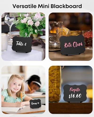 Uniclife Matte PVC Waved Mini Chalkboard Signs - 20 Pack for Party & Buffet Labels