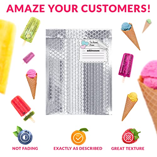 ABC PACK & SUPPLY Thermal Bubble Mailer, 13.75 x 10.5 Inches. Pack of 25 Metallic Bubble Mailers. Foil Insulated Mailers for Cold Shipping. Padded Envelopes Waterproof. Cold Insulated Shipping Bags