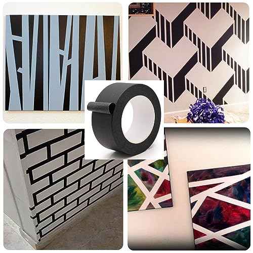Masking Tape 2 Inch Wide, Black Painters Tape, Multi - Use Tape for Home Wall Painting, Building, School Stationery, Labeling, Edge Finishing, 2 Inches x 55 Yards