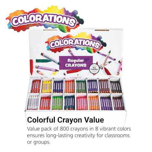 Colorations Regular Crayons ? 8 Colors, Set of 800