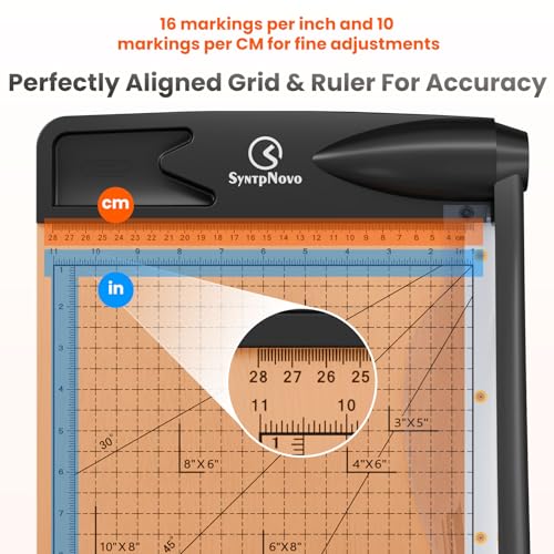 12 Inch Heavy Duty Paper Cutter with Wood Base Guillotine Trimmer