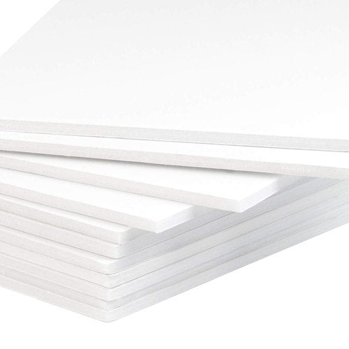 Mat Board Center, Pack of 10 Acid-Free Foam Boards, 18x24 inch White Foam Boards, 1/8" Thick