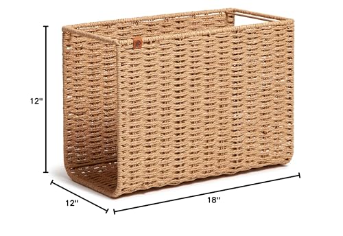 U Brands Woven Hanging File Basket, Office Organization Supplies, 1 Count