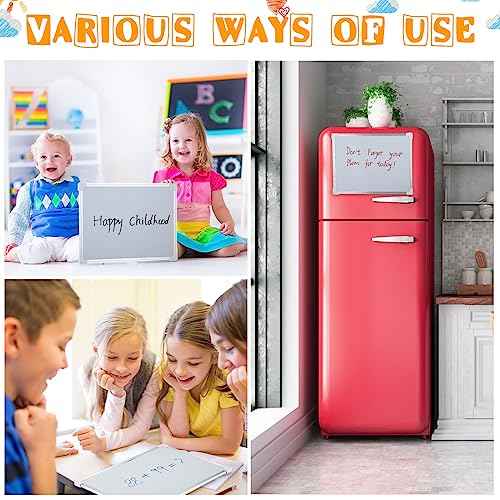 Fuutreo 10 Pcs Magnetic White Board Dry Erase 8.5 x 11 Inch Small Dry Erase Board with 10 Magnetic Markers 20 Magnets Fridge Hanging Whiteboard for Refrigerator Wall Home Office School Kids Students