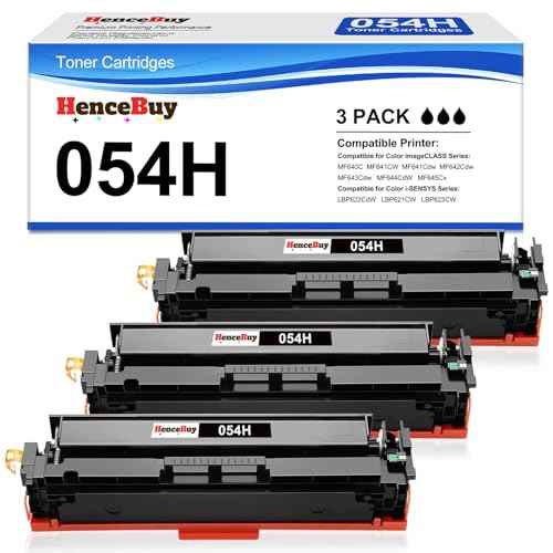 Compatible 054H Black Toner Cartridge Replacement for Canon 054H CRG-054H 054 CRG-054 Use with Canon Color imageCLASS MF644Cdw MF642Cdw LBP622Cdw LBP620 MF640C MF641Cw Printer (Black,3-Pack)