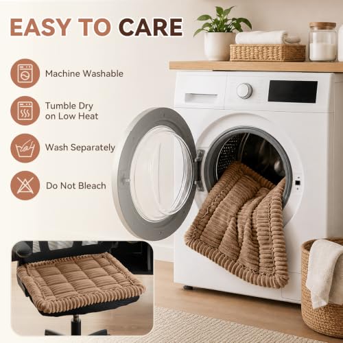 Royhom Brown 20 x 20 Desk Chair Cover, Seat Cushion Covers 20"x20"